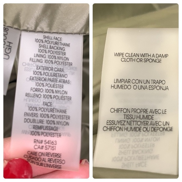 Calvin Klein Green Faux Leather Quilted Coat- NWT - Picture 17 of 17